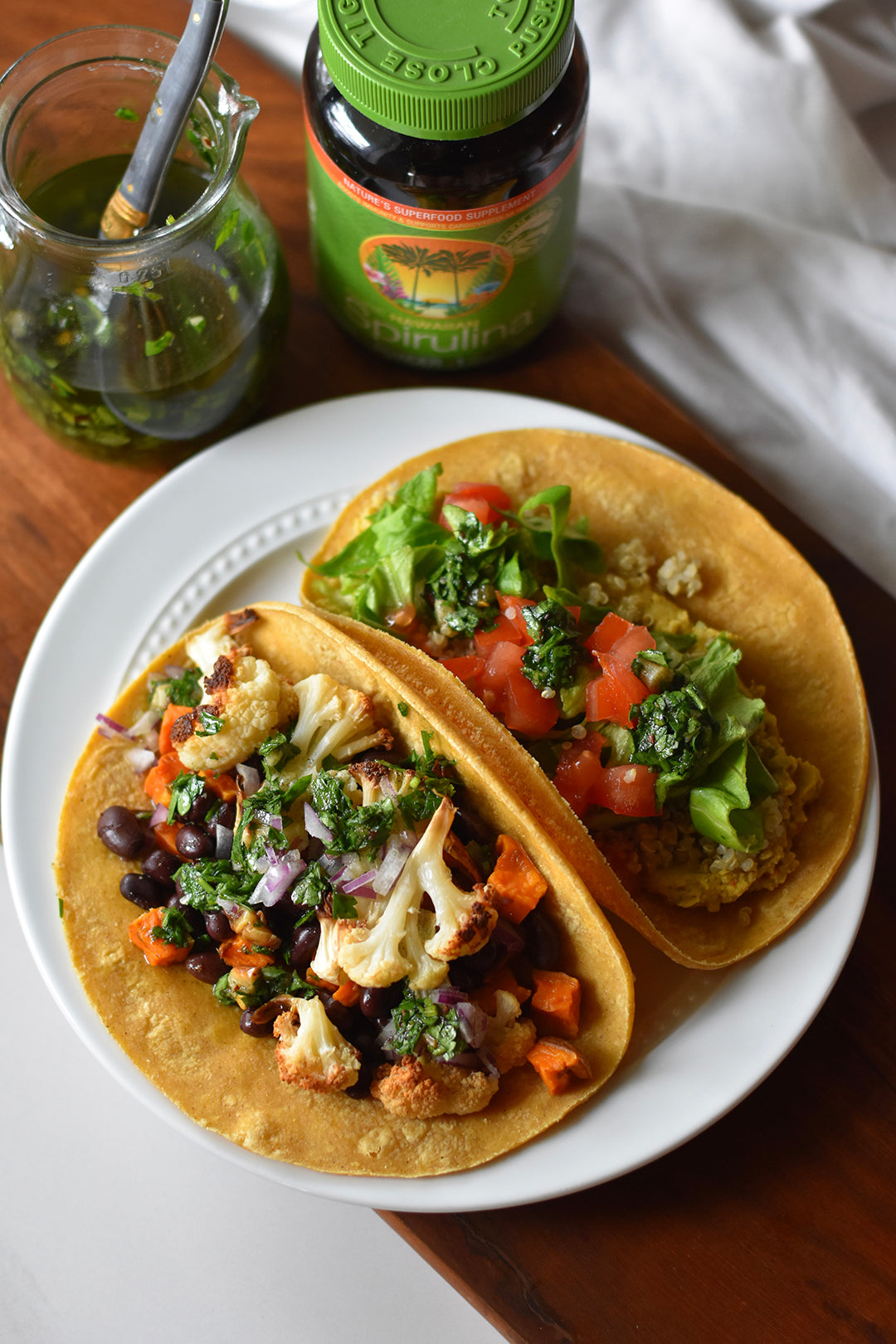 Spirulina Chimichurri Tacos