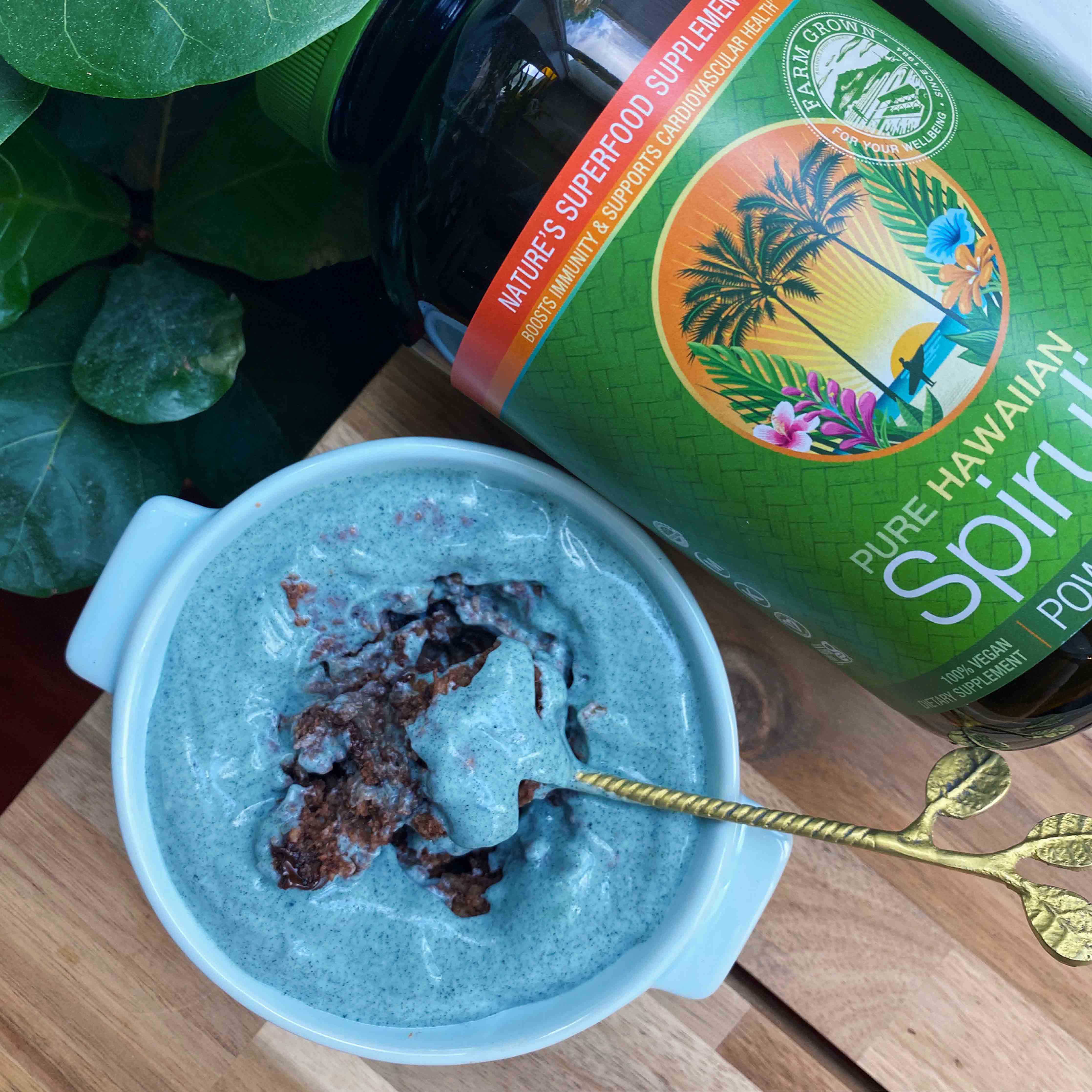 Mint Chocolate Baked Oats with Spirulina Yogurt "Frosting" – Nutrex Hawaii