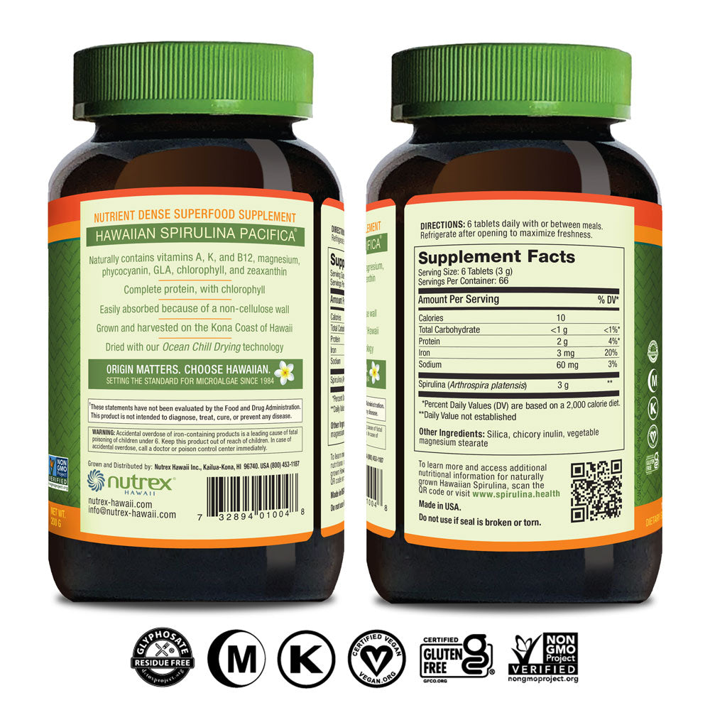 Hawaiian Spirulina 500mg Tablets - 400ct