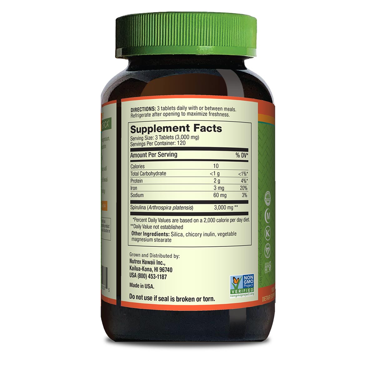 Hawaiian Spirulina 3 A Day 1000mg Tablets - 360ct