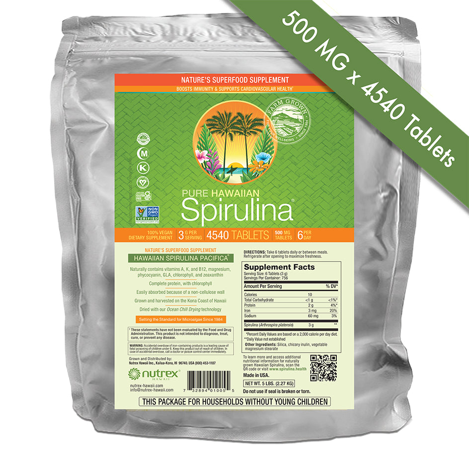 Hawaiian Spirulina 500mg Tablets 5lb.