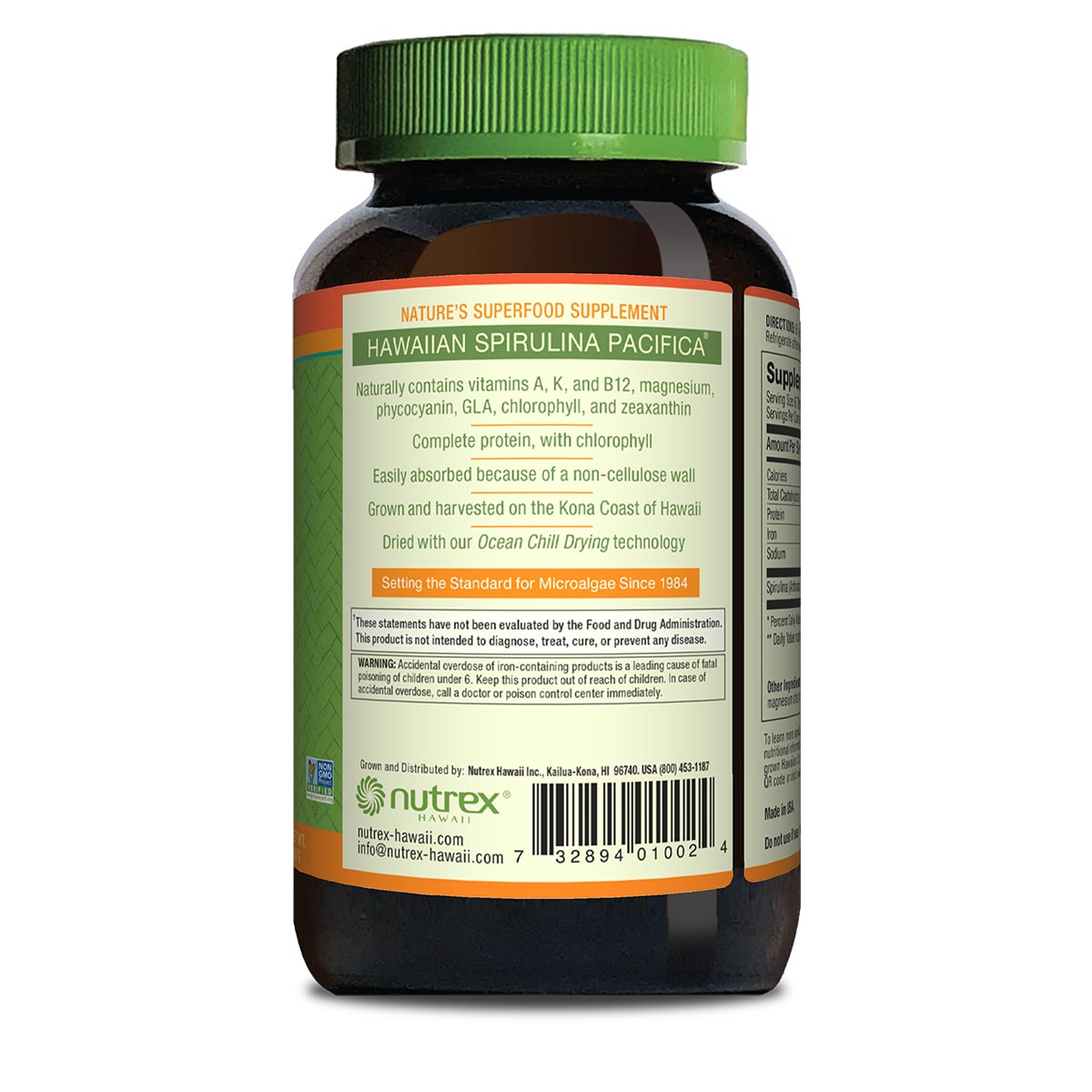 Hawaiian Spirulina 500mg Tablets - 200ct