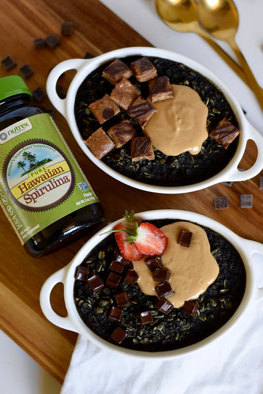 Chocolate and Hidden Greens Baked Oats
