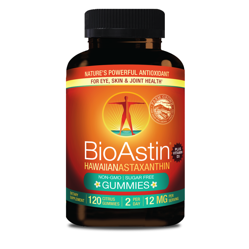 BioAstin Hawaiian Astaxanthin Gummies + Vitamin D3 120ct
