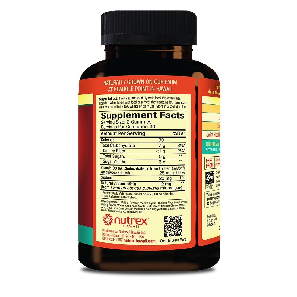 BioAstin Hawaiian Astaxanthin Gummies 12mg - 30 Day Supply