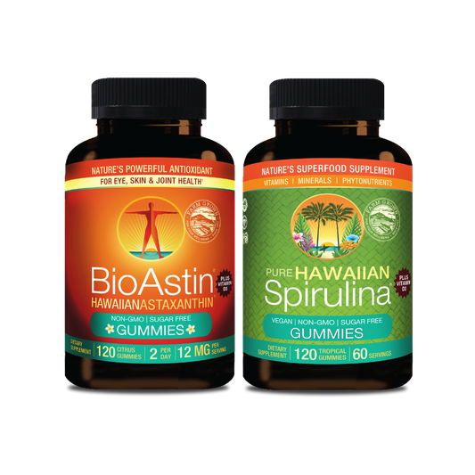 BioAstin® Hawaiian Astaxanthin Gummies® 120ct + Hawaiian Spirulina® Gummies 120ct Bundle