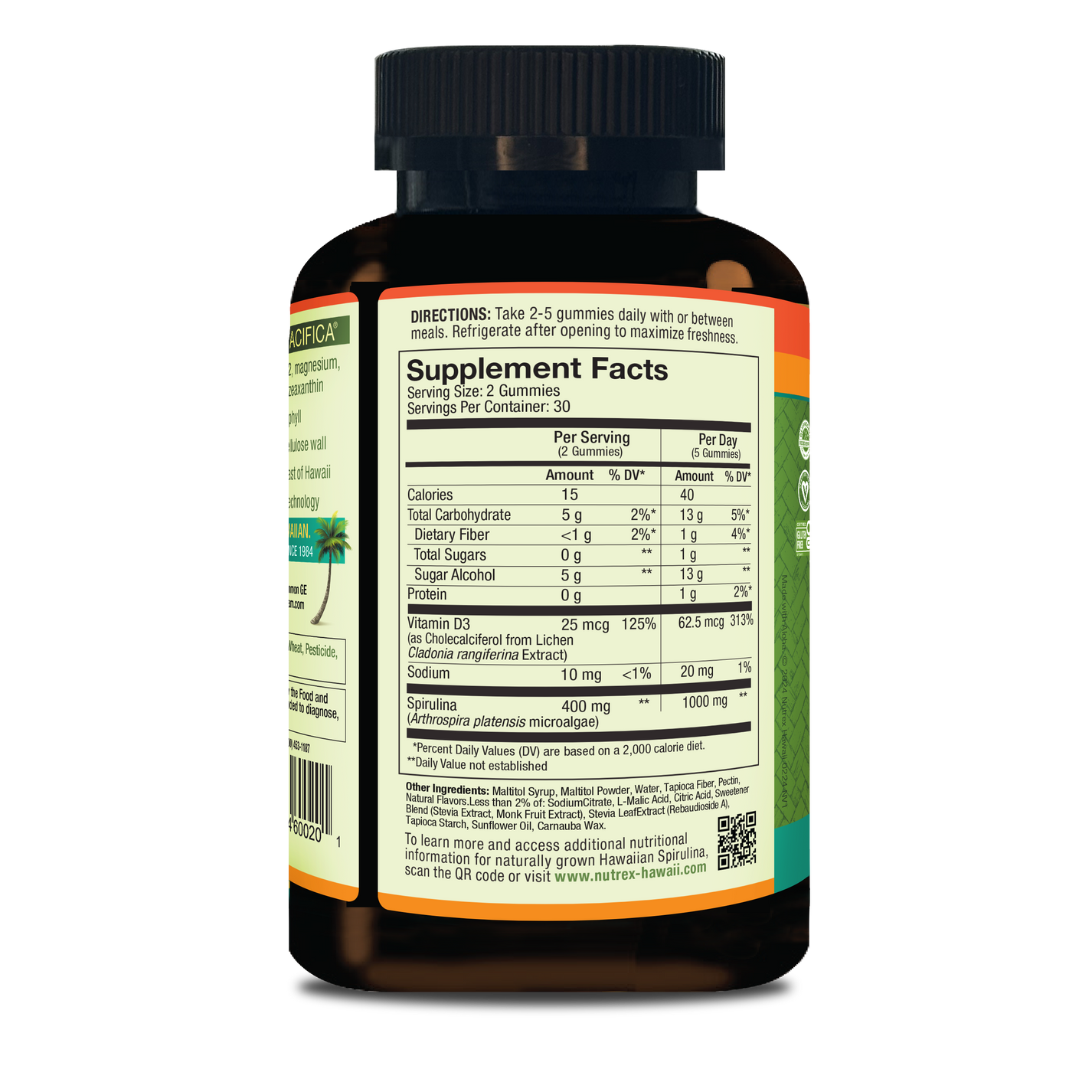 Hawaiian Spirulina Superfood Gummies + Vitamin D3 – Nutrex Hawaii
