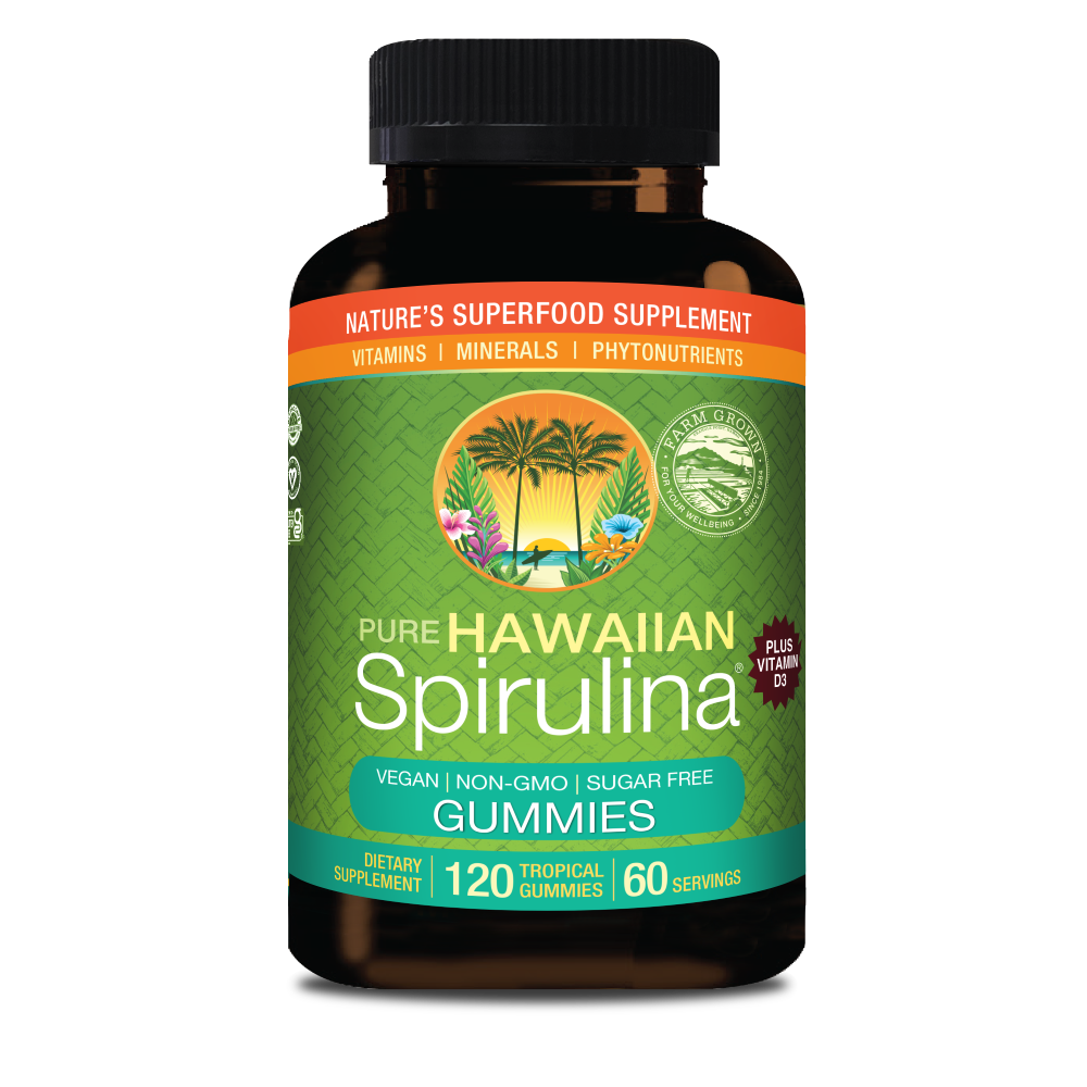 Hawaiian Spirulina Superfood Gummies + Vitamin D3 120ct