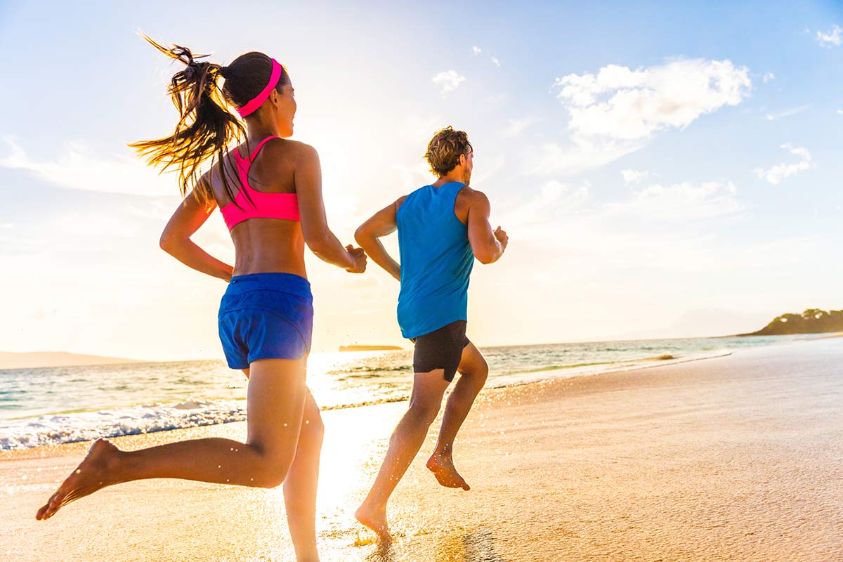 Joggers on the Beach 