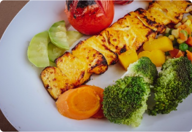 plate with grilled veggies