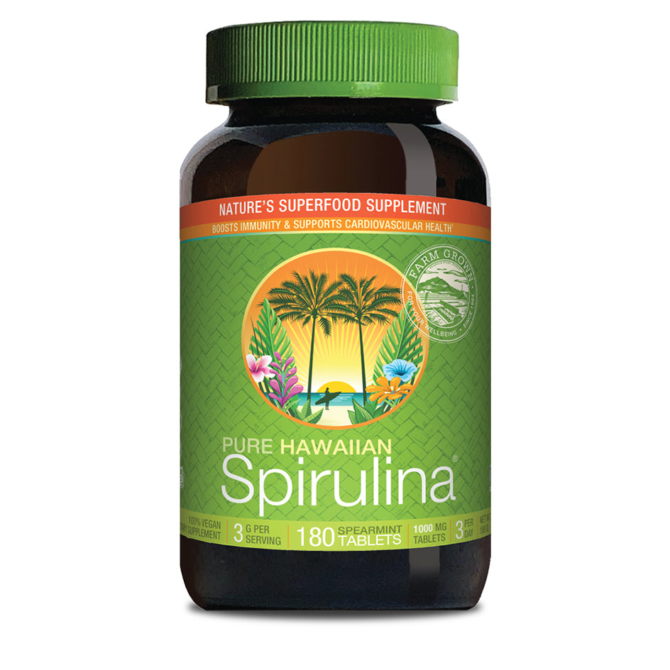 Hawaiian Spirulina 1000mg Tablets 180ct Spearmint